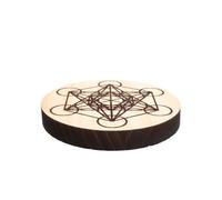 ROCKING GIFTS Base Circular para Altar Metatron 8cm Madera De Paulownia para Decoración Y Meditación