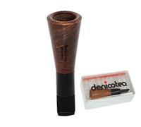 ROCKING GIFTS Boquilla Denicotea para Puros, Hecha en Madera, diámetro Interior 17mm, con cajitas 10 filtros