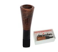 ROCKING GIFTS Boquilla Denicotea para Puros, Hecha en Madera, diámetro Interior 18mm, con cajitas 10 filtros