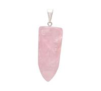 ROCKING GIFTS Colgante de Cuarzo Rosa Punta Pequeña - Mineral Natural Pulido, Tamaño 1-1.5 x 2.5-3 cm, Procedencia Brasil, para Energía Positiva