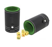 ROCKING GIFTS Cubilete Dados Poker 5 Dados Negro 7,5x11cm Juego Dados Azar Casino