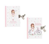 ROCKING GIFTS Diario Comunión Niña x2 Modelos Recuerdo Primera Comunión, Diseño Infantil, Regalo Niña 16x13 cm