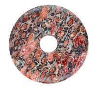 ROCKING GIFTS Donut Grande de Jaspe Leopardo, Piedra Natural con Agujero, talismán energético, Amuleto para Equilibrio, sanación, protección y Bienestar, Colgante de Mineral Decorativo