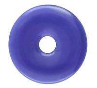 ROCKING GIFTS Donut Mediano de Ágata Azul Tenida: Colgante de Piedra Semipreciosa con Agujero para Collar, Pulsera o Artesanía