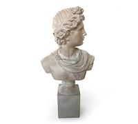 ROCKING GIFTS Figura Decorativa Busto Griego Romano Escultura Clásica Antigua Resina Efecto Piedra Elegante 36 cm