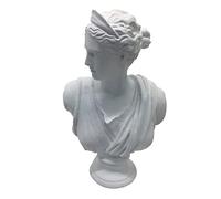 ROCKING GIFTS Figura Decorativa Busto Mujer Griego Romano, Escultura Clásica Antigua Resina Blanca Elegante, 50 cm