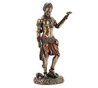ROCKING GIFTS Figura Decorativa Clásica, Dios Tramposo Eshu Orisha Intermediario Entre Cielo y la Tierra, Resina Efecto Bronce Antiguo, Escultura de Mitologia Yoruba Africana, 21 cm