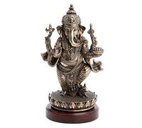 ROCKING GIFTS Figura Decorativa Dios Hindú Ganesh Ganesha Elefante Hinduismo, Resina Efecto Bronce Antiguo, Decoración Oriental, 13 cm