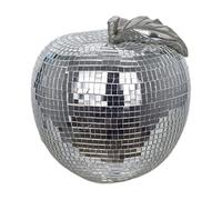 ROCKING GIFTS Figura Decorativa Manzana Plateada Brillante 14 cm