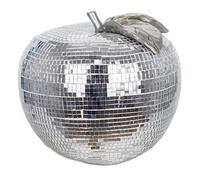 ROCKING GIFTS Figura Decorativa Manzana Plateada Brillante 20 cm
