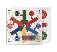 ROCKING GIFTS Juego Parchís 4-6 Jugadores Madera: Juego de Mesa Familiar, Tablero 40x40x1cm, Diversión para Adultos y Niños