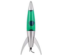 ROCKING GIFTS Lámpara de Lava Grande Rocket 45 cm Verde-Azul de Aluminio - Luz Decorativa y Relajante para Dormitorio o Escritorio - Lámpara de Lava para Niños, Adolescentes y Espacios Gaming