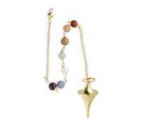 ROCKING GIFTS Péndulo Cónico De Bronce con Chakras 24cm para Radiestesia Adivinación Sanación Y Meditación