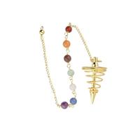 ROCKING GIFTS Péndulo Espiral Color Bronce 26cm para Radiestesia Limpieza Energía Sanación Chakras