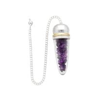 ROCKING GIFTS Péndulo Gota Amatista con Resina 1.6 X 5cm para Radiestesia Meditación Sanación Chakras Y Equilibrio Energético
