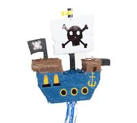 ROCKING GIFTS Piñata de Tirar Barco Pirata 50x43 cm: Divertida Decoración para Fiestas Infantiles con Temática Pirata, Ideal para Cumpleaños y Eventos Especiales - Incluye Sorpresas y Dulces
