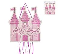 ROCKING GIFTS Piñata Infantil Plegable Castillo Rosa 49x40 cm