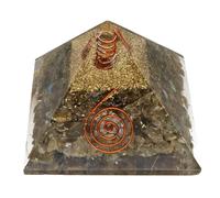 ROCKING GIFTS Pirámide Orgonita De Labradorita En Resina 7cm con Espiral, Protección Energética Meditación