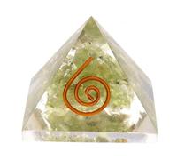 ROCKING GIFTS Pirámide Orgonita Peridoto En Resina Espiral 3x3cm para Sanación, Meditación, Energía Positiva, Terapia Y Armonización