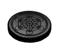 ROCKING GIFTS Placa Adhesiva de Shungit Metatrón 5cm Mineral Natural Original Karelia Rusa Protección EMF para Móvil Dispositivos Electrónicos Meditación Yoga Armonía Energía Espiritual