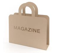 ROCKING GIFTS Revistero Metálico Beige en Forma de Bolso Magazine: Elegante y Único para Organizar Tus Revistas