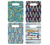 ROCKING GIFTS Salvamantel de Cerámica Diseño Peces Azul, Modelo Surtido (1 Unidad), Bandeja Tabla Cortar Original, 24 cm