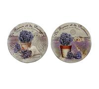 ROCKING GIFTS Salvamantel Redondo de Ceramica Lavanda DE PROVENZA x2 Modelos 20 cm