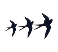 ROCKING GIFTS Set de 3 Adorno Pared Metalico Golondrina Color Negro, 3 Tamaños, con Gancho para Colgar, Decoracion Colgante, para Balcón, Jardín, Salón, Dormitorio, 30 25 y 20 cm