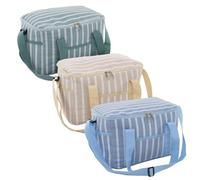 ROCKING GIFTS Set de x3 Bolsa Isotérmica Porta Alimentos, Verde Amarillo Azul, Nevera para Excursiones, Fiambrera Trabajo, 32x22x20 cm