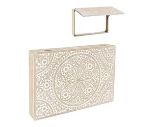 ROCKING GIFTS Tapa Contador Cuadro Madera Marrón Beige Mandala Cubrecontador Decorativo 46 cm - Oculta y Embellece tu Cuadro Eléctrico Fácil Instalación