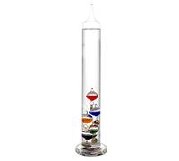 ROCKING GIFTS Termometro Galileo Tubo de Cristal 35 cm, para Exterior o Interior, Analógico, Bolas Flotantes Colores
