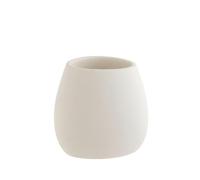 ROCKING GIFTS Vaso Baño Blanco Ovalado, Resina Robusta, Portacepillos Minimalista, 8 cm