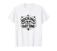 Rocking It Since Day One Retro Music Lovers Cita Camiseta, Hombre, Blanco, 3XL