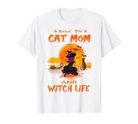 Rocking The Cat Mom and Witch Life Bengal Cat Halloween Camiseta gráfica económica, Hombre, Blanco, L