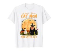 Rocking The Cat Mom and Witch Life Siamese Cat Halloween Camiseta gráfica económica, Hombre, Blanco, M