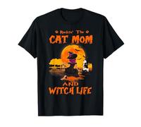 Rocking The Cat Mom Witch Life British Shorthair Halloween Camiseta