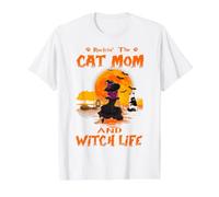 Rocking The Cat Mom Witch Life British Shorthair Halloween Camiseta gráfica económica, Hombre, Blanco, S
