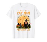 Rocking The Cat Mom Witch Life British Shorthair Halloween Camiseta gráfica económica, Hombre, Blanco, S