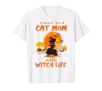 Rocking The Cat Mom Witch Life Siamese Cat Halloween Camiseta gráfica económica, Hombre, Blanco, M