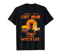 Rocking The Cat Mom Witch Life Siamese Cat Halloween Camiseta gráfica económica, Hombre, Negro, L