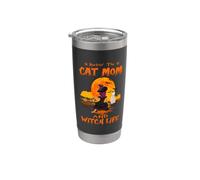 Rocking The Cat Mom Witch Life Siamese Cat Halloween Vaso térmico de acero inoxidable de doble pared