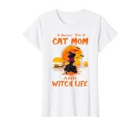 Rocking The Cat Mom Witch Life Sphynx Cat Halloween Camiseta gráfica económica, Mujer, Blanco, XL