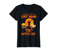 Rocking The Cat Mom Witch Life Sphynx Cat Halloween Camiseta gráfica económica, Mujer, Negro, S