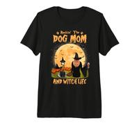 Rocking The Dog Mamá Y Bruja Vida Frontera Collie Halloween Camiseta Premium