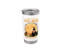 Rocking The Dog Mamá Y Bruja Vida Pekinés Halloween Vaso térmico de acero inoxidable de doble pared