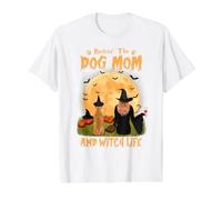 Rocking The Dog Mom and Witch Life Boxer Halloween Camiseta gráfica económica, Hombre, Blanco, L