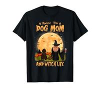 Rocking The Dog Mom and Witch Life Dachshund Halloween Camiseta gráfica económica