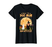 Rocking The Dog Mom and Witch Life Westie Halloween Camiseta gráfica económica, Mujer, Negro, XL