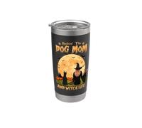 Rocking The Dog Mom Witch Life Pinscher miniatura Halloween Vaso térmico de acero inoxidable de doble pared
