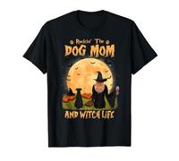 Rocking The Dog Mom Witch Life Schnauzer Miniatura Halloween Camiseta gráfica económica, Hombre, Negro, M